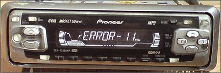 pioneer car audio player error 11